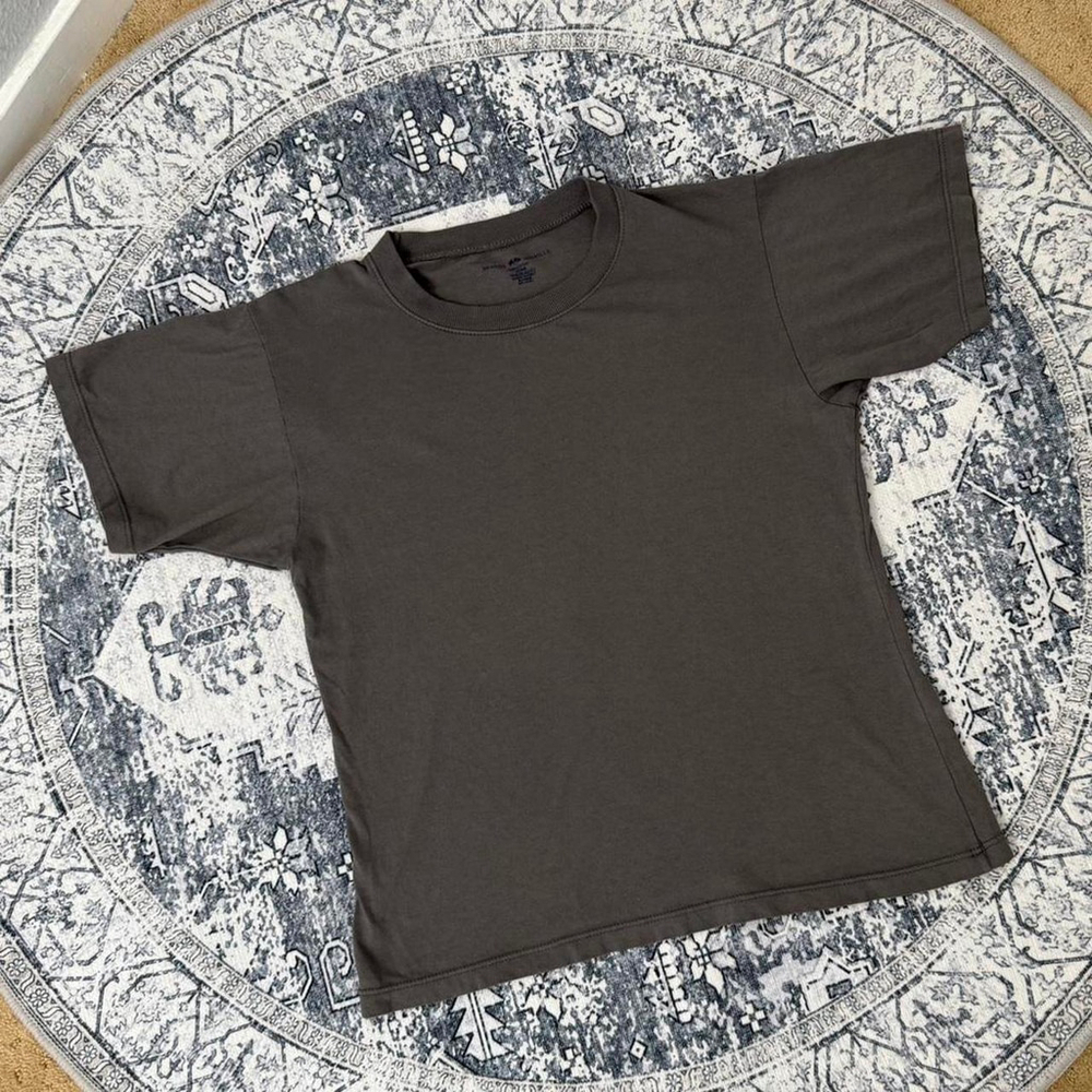 Brandy Melville Grey Cotton Basic Short sleeve T-shirt - Size OS